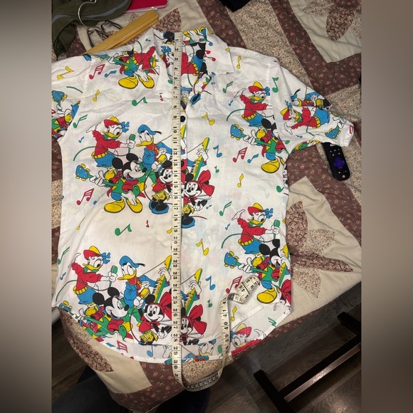Disney White Casual Button Down Shirt with Mickey Mouse Print - Picture 4 of 4